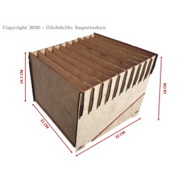 ORGANIZADOR DE MADERA PARA 10 TABLETS