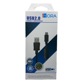 CABLE USB 2.0 A TIPO C 1.5 METRO USO RUDO CARGA RAPIDA NEGRO CAB150