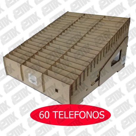 ORGANIZADOR DE MADERA PARA 60 TELEFONOS