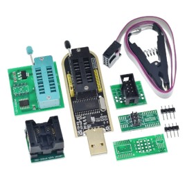 KIT MODULO PROGRAMADOR USB EEPROM FLASH BIOS TZT CH341A 24 EEPROM & 25 SPI 8PIN/16PIN USB A TTL